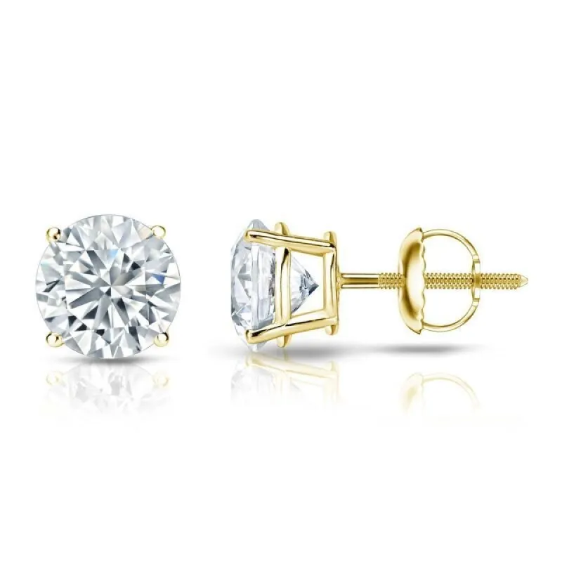 Auriya 18k Gold Certified 2.20 carat TW Round Diamond Stud Earrings sold by Zulily