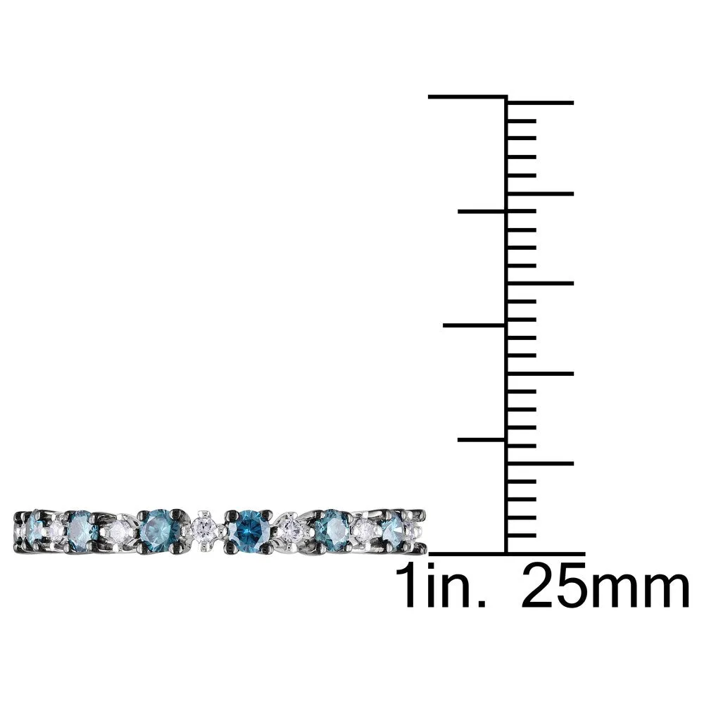 Miadora 14k Gold 3/4ct TDW Blue and White Diamond Eternity Ring sold by Zulily product image thumbnail 3