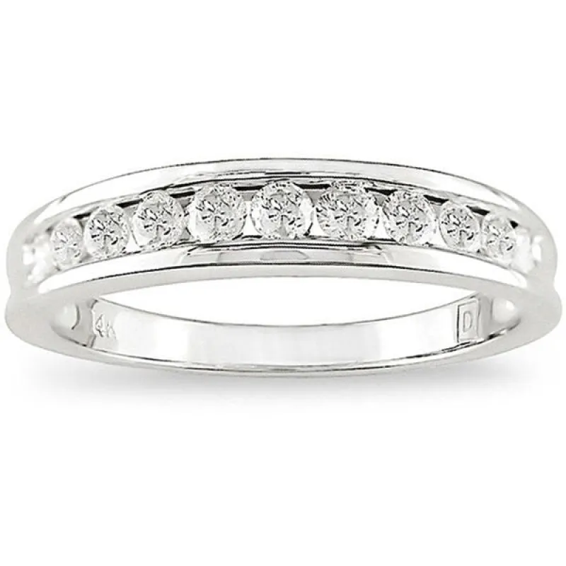 Miadora 14k White Gold 1/2ct TDW Channel-Set Diamond Anniversary Band sold by Zulily