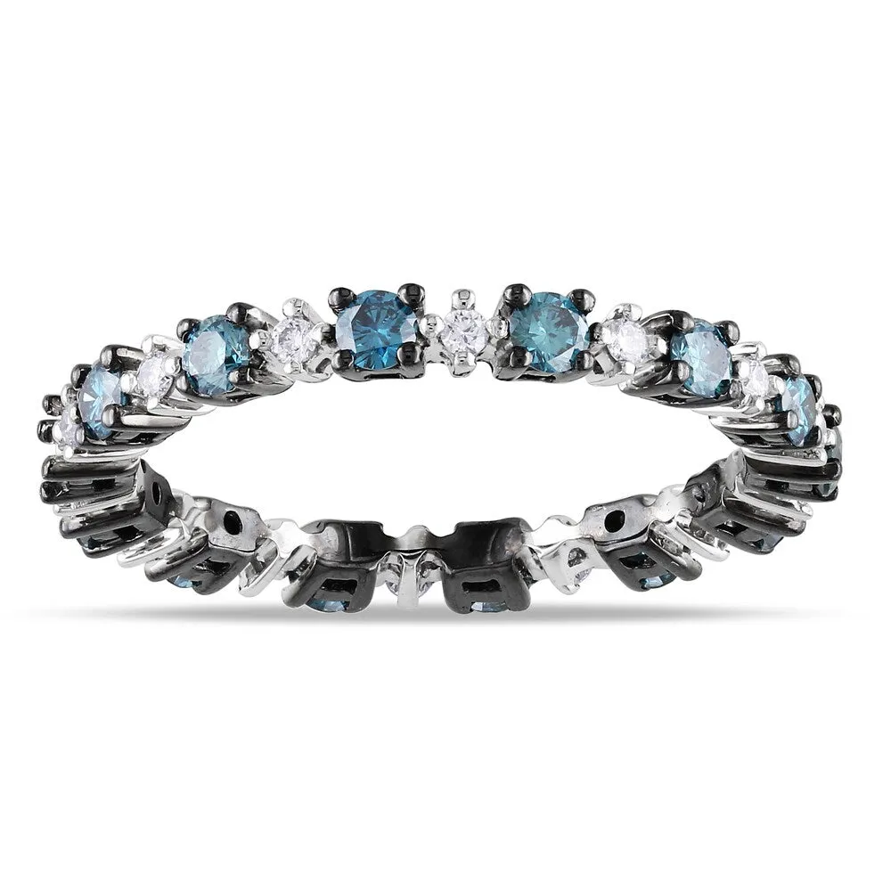 Miadora 14k Gold 3/4ct TDW Blue and White Diamond Eternity Ring sold by Zulily