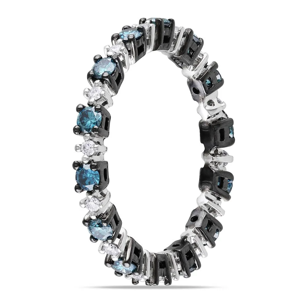 Miadora 14k Gold 3/4ct TDW Blue and White Diamond Eternity Ring sold by Zulily product image thumbnail 2