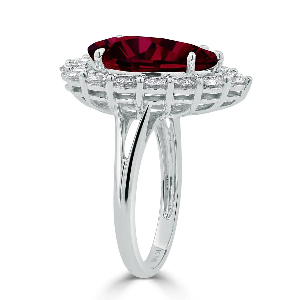 Auriya 2 1/5ct Pear-cut Red Ruby Halo Diamond Engagement Ring 1 3/4cttw 18K Gold sold by Zulily product image thumbnail 3