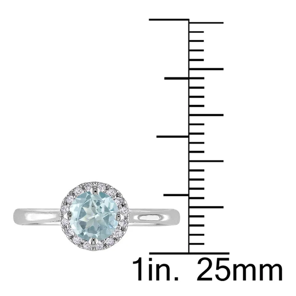 Miadora Sterling Silver Aquamarine and 1/10ct Diamond Ring (H-I, I2-I3) sold by Zulily product image thumbnail 4