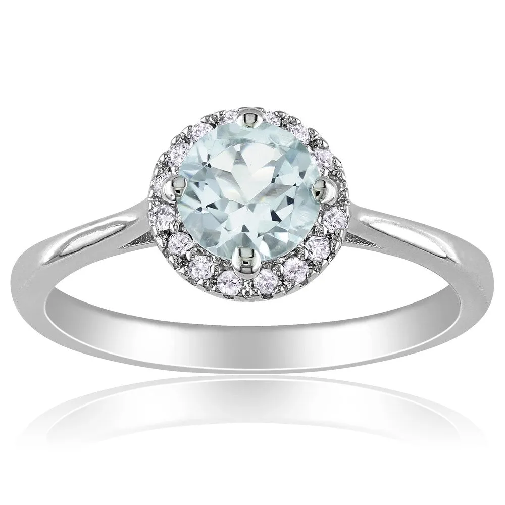Miadora Sterling Silver Aquamarine and 1/10ct Diamond Ring (H-I, I2-I3) sold by Zulily