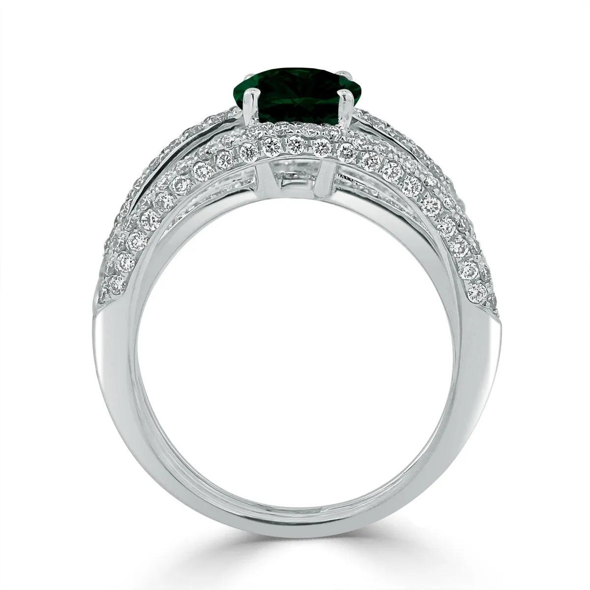 Auriya 1 5/8ct Oval Green Emerald and Diamond Ring 9/10ctw 18K Gold sold by Zulily product image thumbnail 4