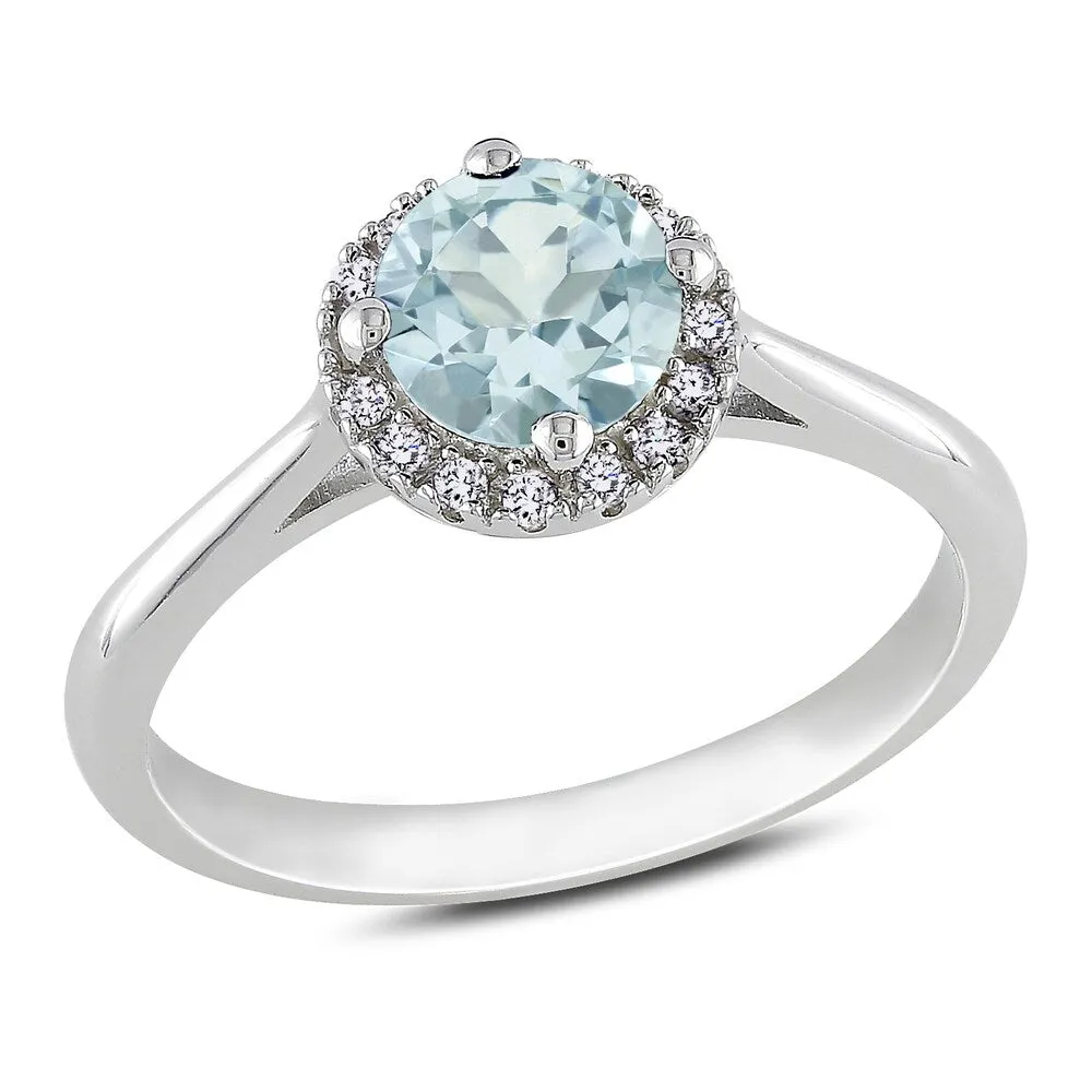 Miadora Sterling Silver Aquamarine and 1/10ct Diamond Ring (H-I, I2-I3) sold by Zulily product image thumbnail 2