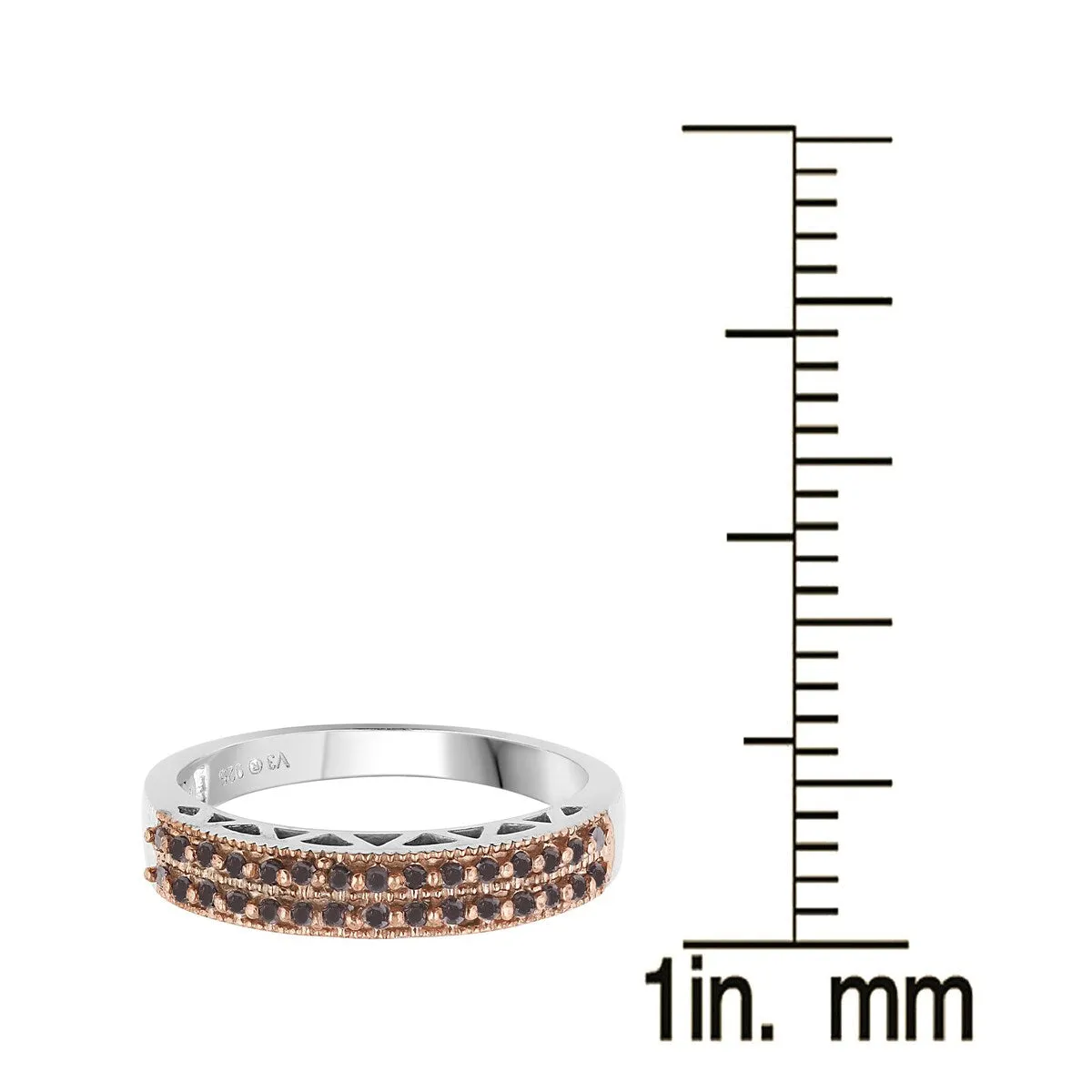 Sterling Silver with Natural Red Diamond Band Ring sold by Zulily product image thumbnail 3