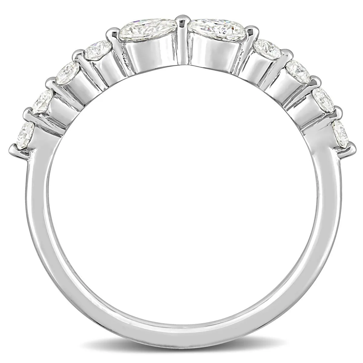 Miadora 2/5ct DEW Moissanite Semi-Eternity Ring in Sterling Silver sold by Zulily product image thumbnail 3