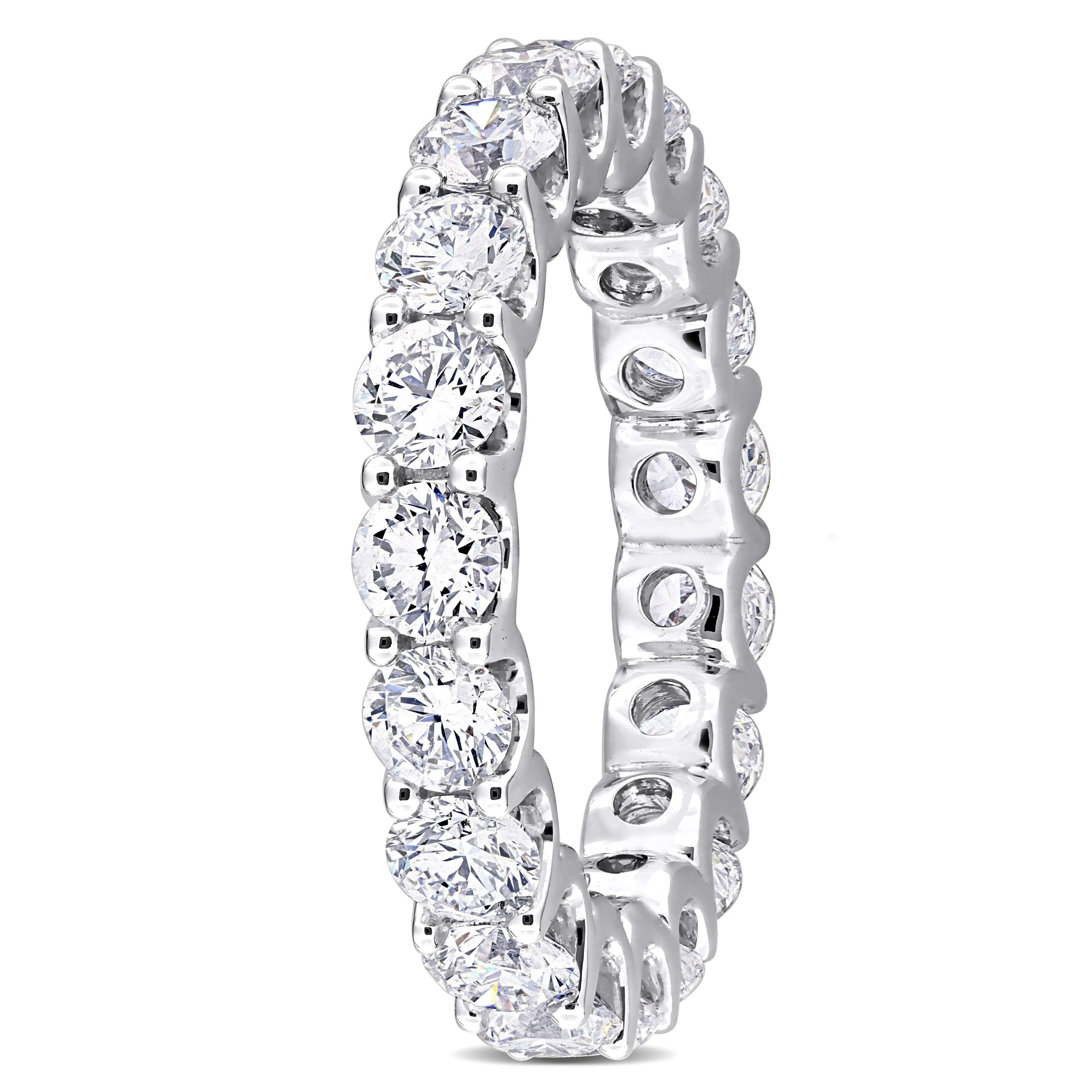 Created Forever 4ct TDW Lab-Grown Diamond and Tsavorite Accent Eternity Ring in 14k White Gold sold by Zulily product image thumbnail 3