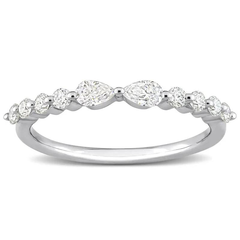 Miadora 2/5ct DEW Moissanite Semi-Eternity Ring in Sterling Silver sold by Zulily