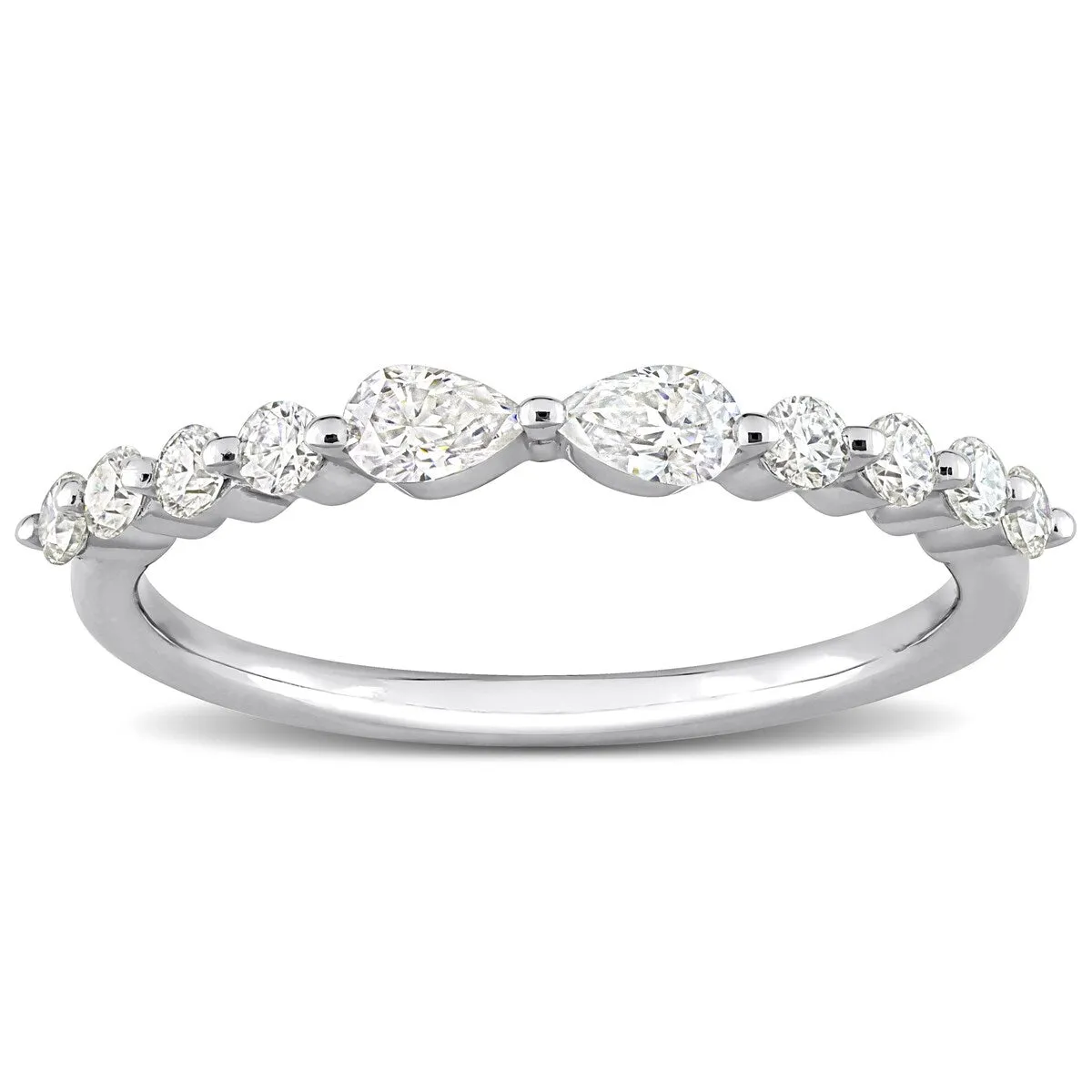 Miadora 2/5ct DEW Moissanite Semi-Eternity Ring in Sterling Silver sold by Zulily