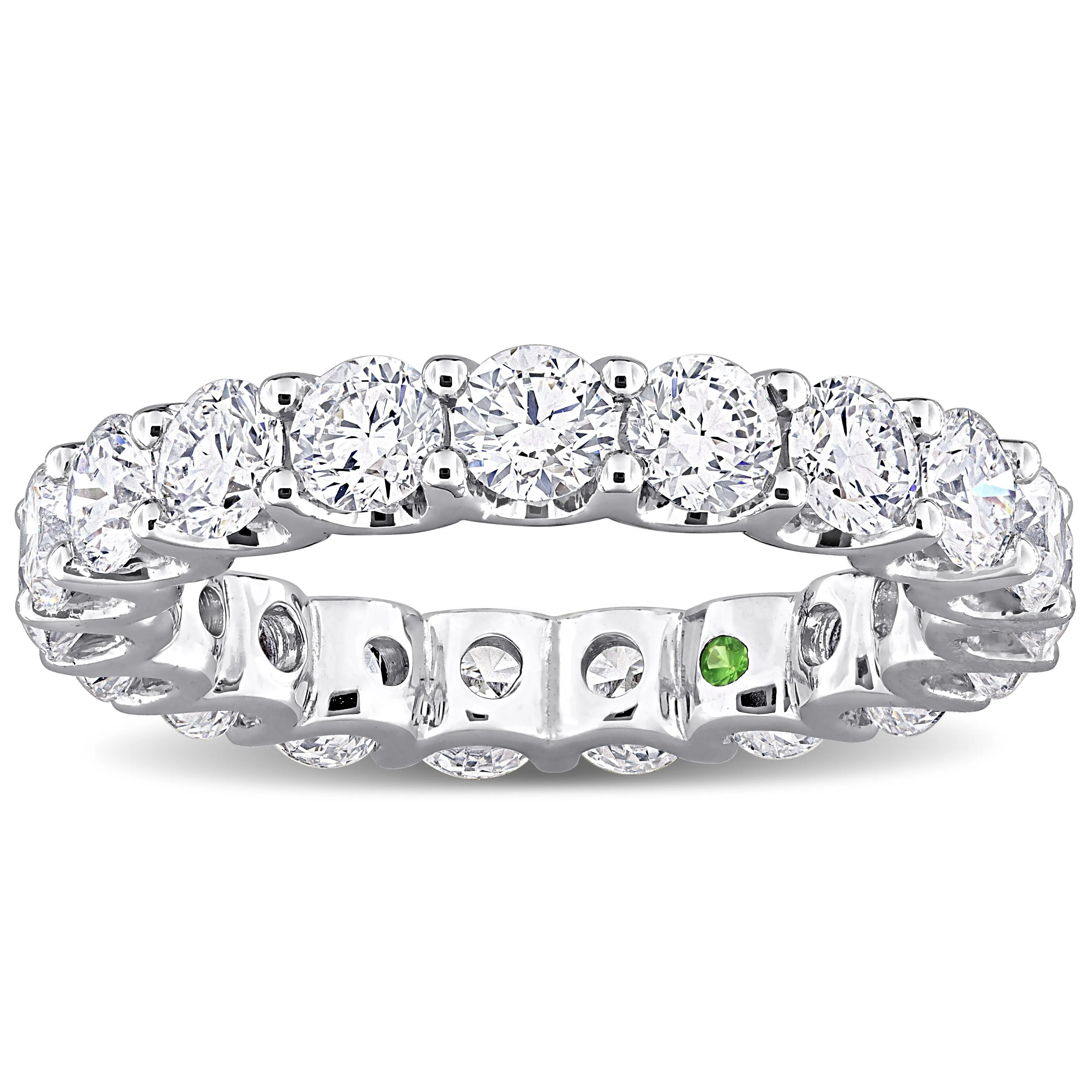 Created Forever 4ct TDW Lab-Grown Diamond and Tsavorite Accent Eternity Ring in 14k White Gold sold by Zulily product image thumbnail 2