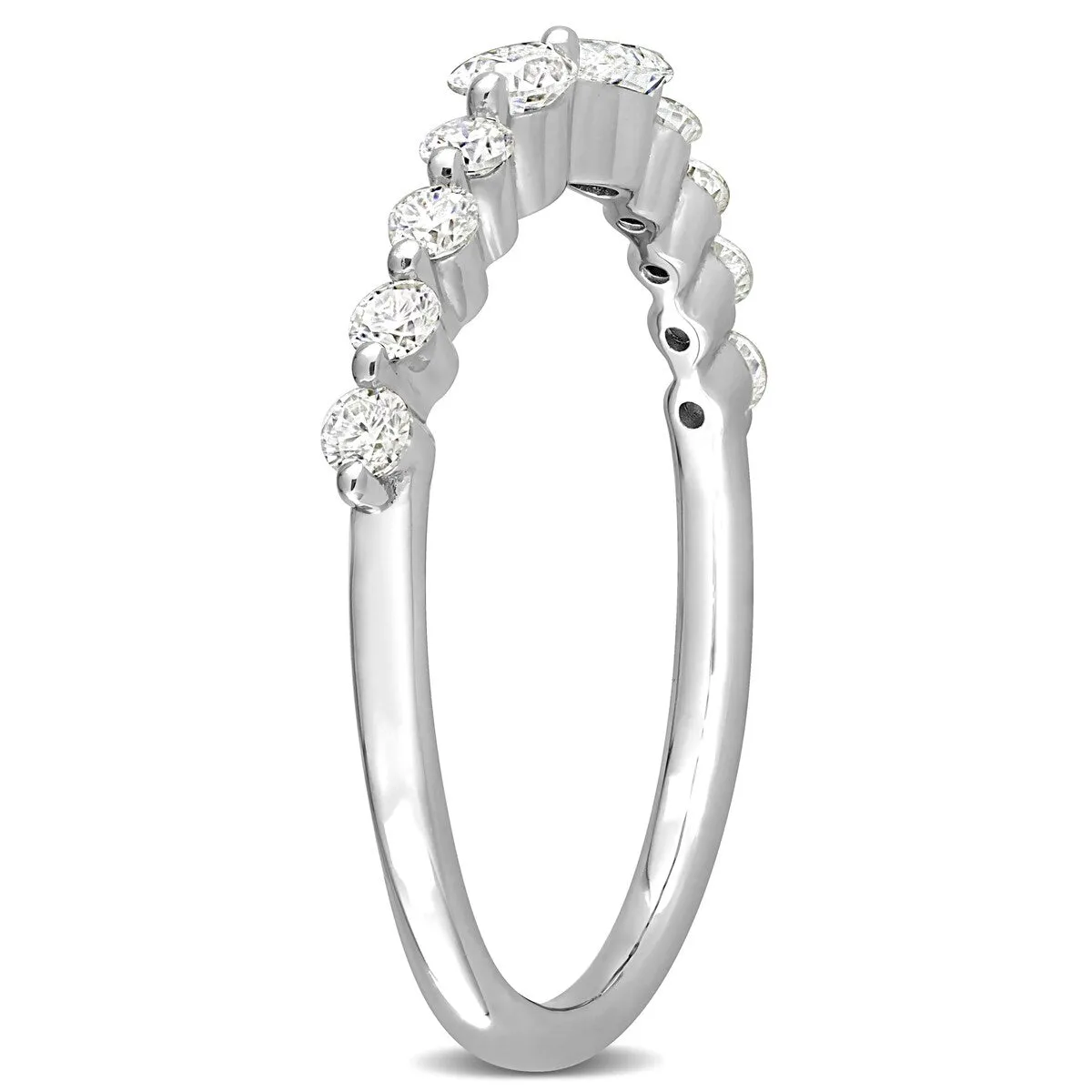 Miadora 2/5ct DEW Moissanite Semi-Eternity Ring in Sterling Silver sold by Zulily product image thumbnail 2