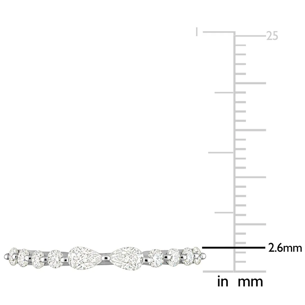 Miadora 2/5ct DEW Moissanite Semi-Eternity Ring in Sterling Silver sold by Zulily product image thumbnail 4