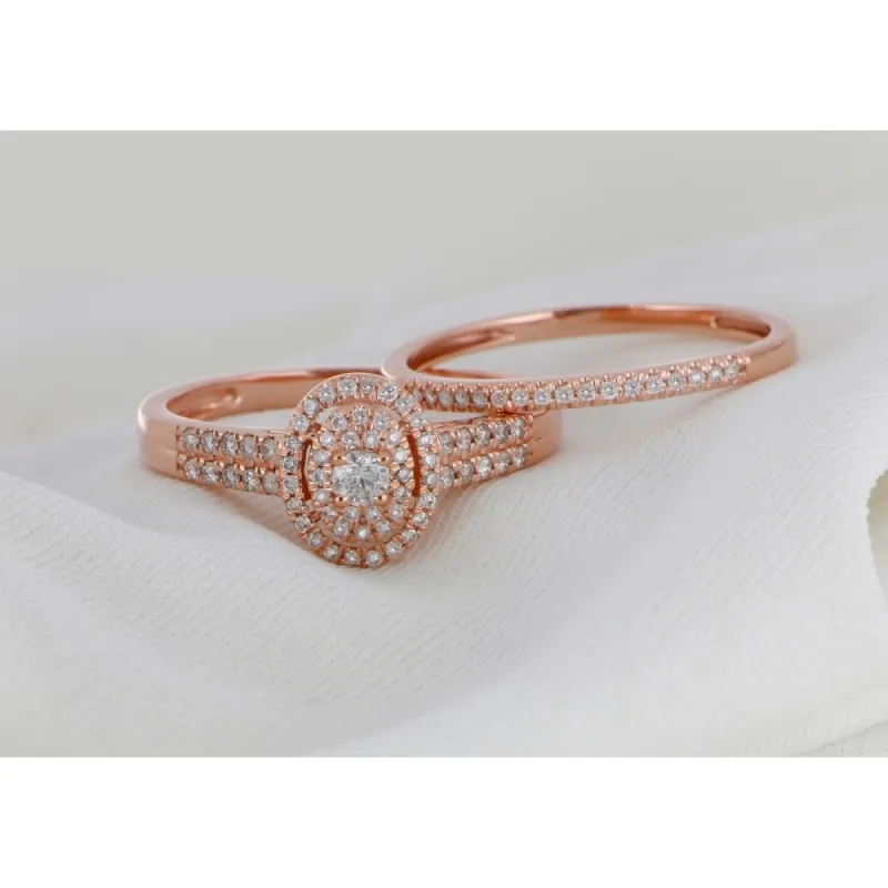 De Couer IGI Certified 1/2ct TDW Diamond Halo Engagement Ring Set sold by Zulily