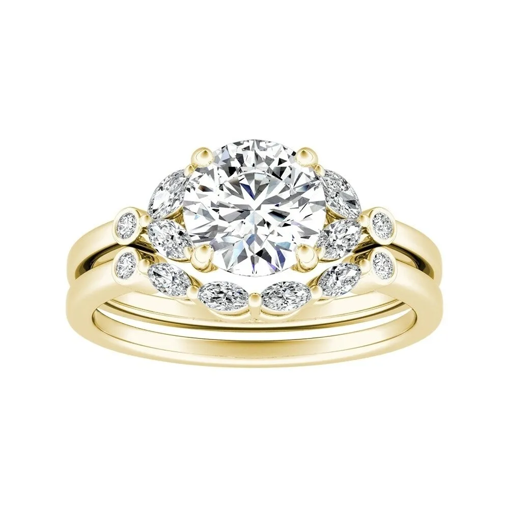 14k Gold 5/8ct TDW Floral Nature Inspired Round Diamond Engagement Ring Set by Auriya sold by Zulily product image thumbnail 3