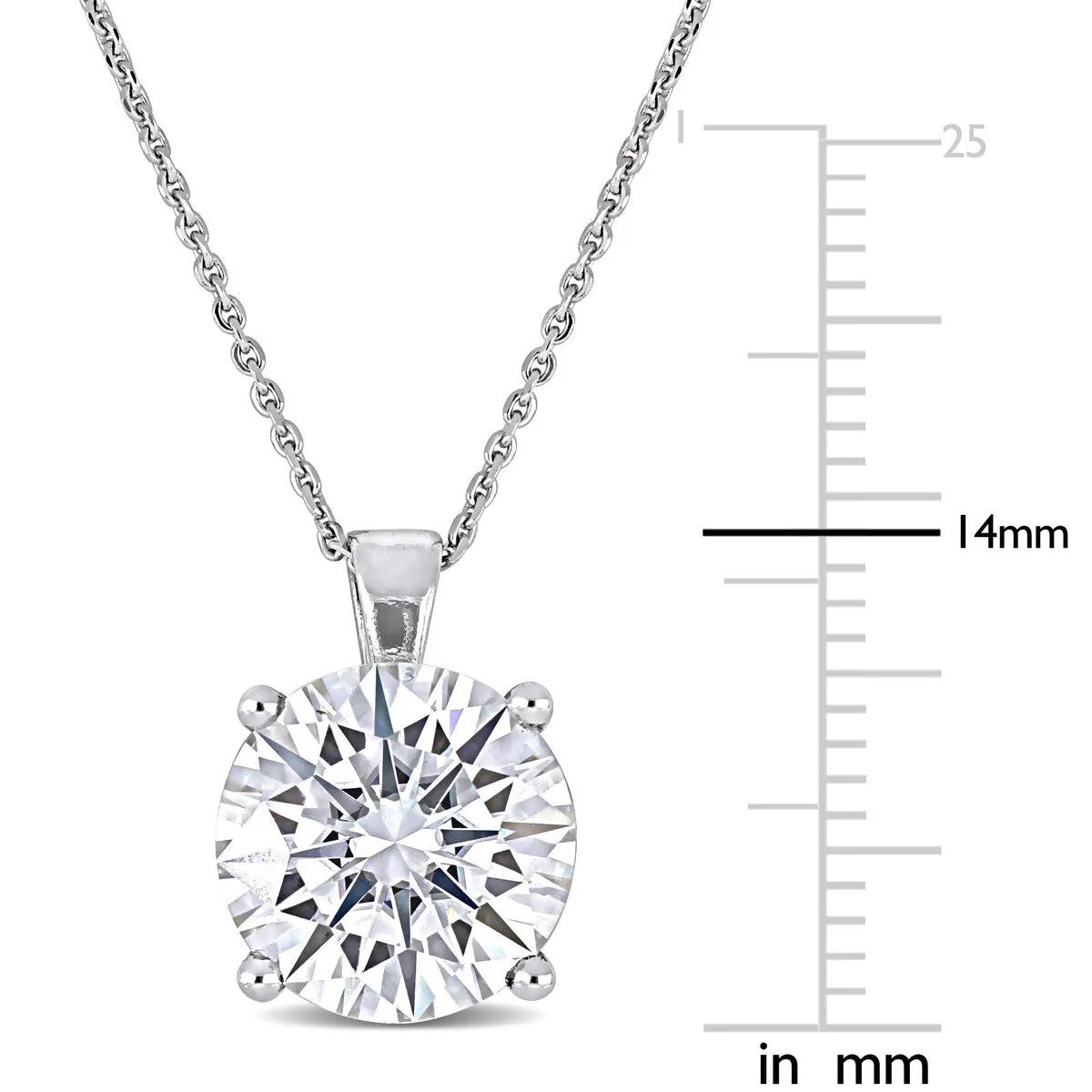 Miadora 3 1/2ct DEW Created Moissanite Solitaire Pendant with Chain in 14k White Gold - 14 mm x 10 mm sold by Zulily product image thumbnail 2
