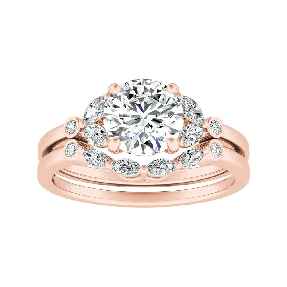 14k Gold 5/8ct TDW Floral Nature Inspired Round Diamond Engagement Ring Set by Auriya sold by Zulily