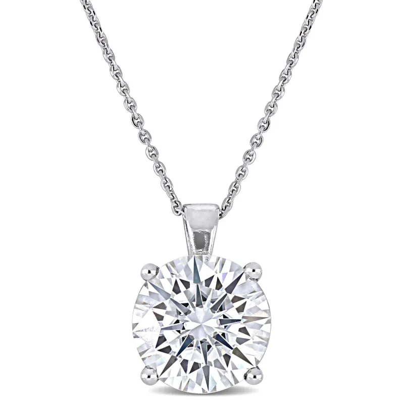 Miadora 3 1/2ct DEW Created Moissanite Solitaire Pendant with Chain in 14k White Gold - 14 mm x 10 mm sold by Zulily