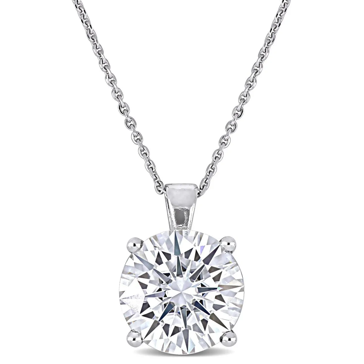 Miadora 3 1/2ct DEW Created Moissanite Solitaire Pendant with Chain in 14k White Gold - 14 mm x 10 mm sold by Zulily