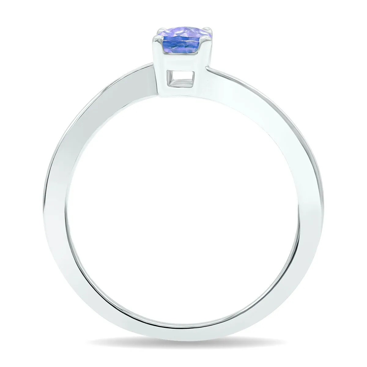 Women's Solitaire Tanzanite Wave Ring in 10K White Gold sold by Zulily product image thumbnail 3