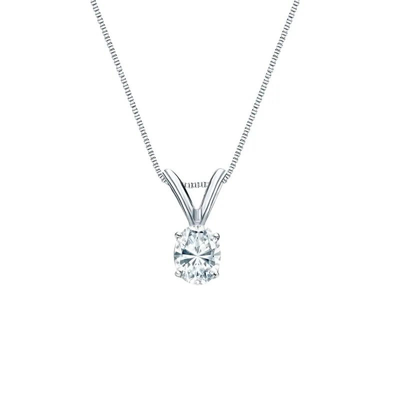 Auriya 14k Gold 0.25ctw Oval Solitaire Lab Grown Diamond Necklace 4-Prong Basket (D-E VVS) - 0.25 sold by Zulily