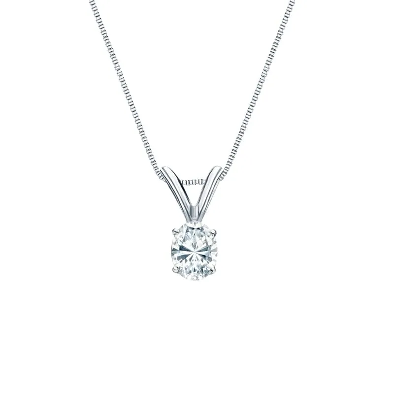 Auriya 14k Gold 0.25ctw Oval Solitaire Lab Grown Diamond Necklace 4-Prong Basket (D-E VVS) - 0.25 sold by Zulily