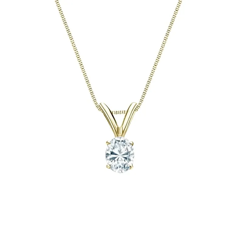 Auriya 14k Gold 0.25ctw Oval Solitaire Lab Grown Diamond Necklace 4-Prong Basket (D-E VVS) - 0.25 sold by Zulily product image thumbnail 2