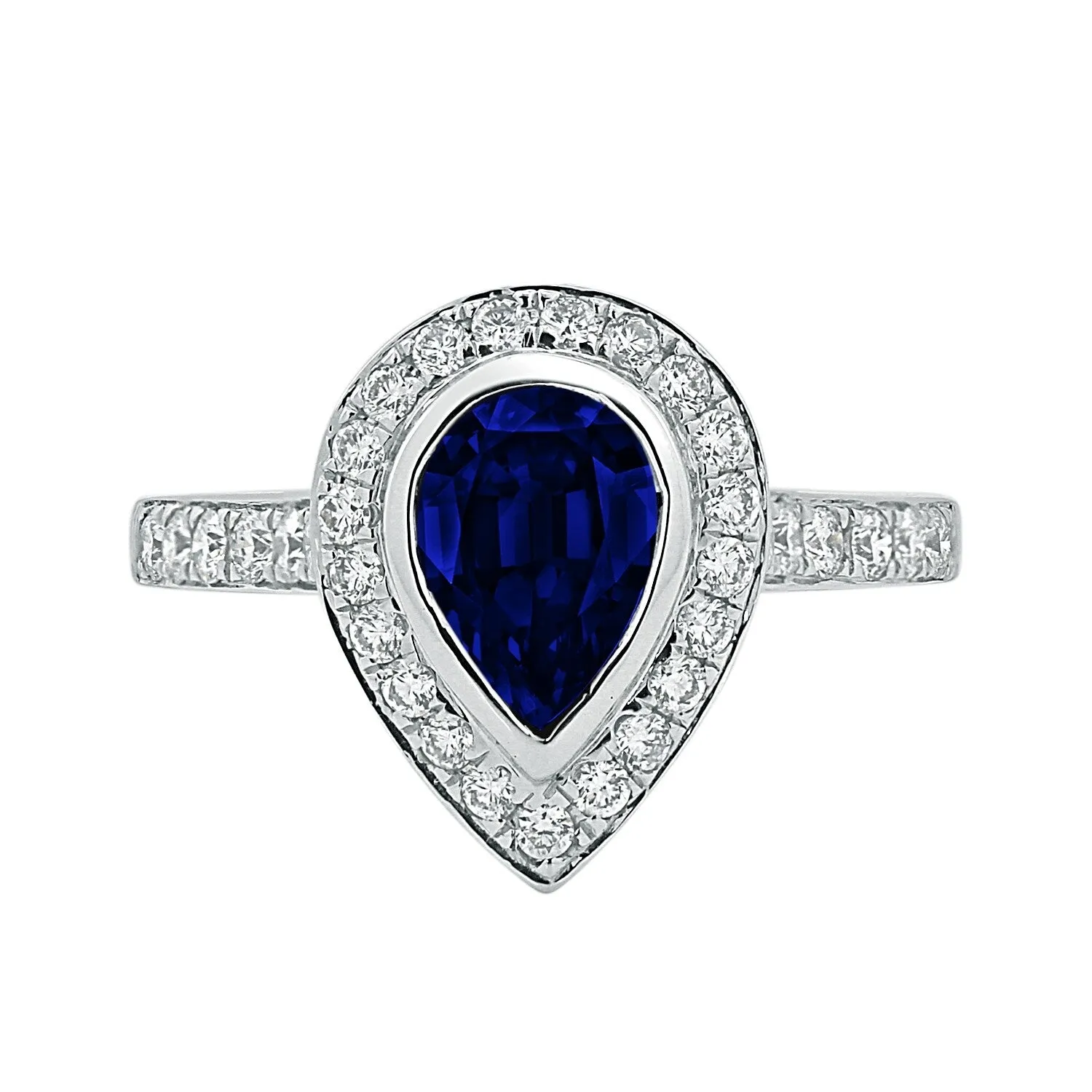 Auriya 18k Gold 1 1/5ct Pear-cut Sapphire Halo Diamond Engagement Ring 5/8ct TDW sold by Zulily product image thumbnail 2