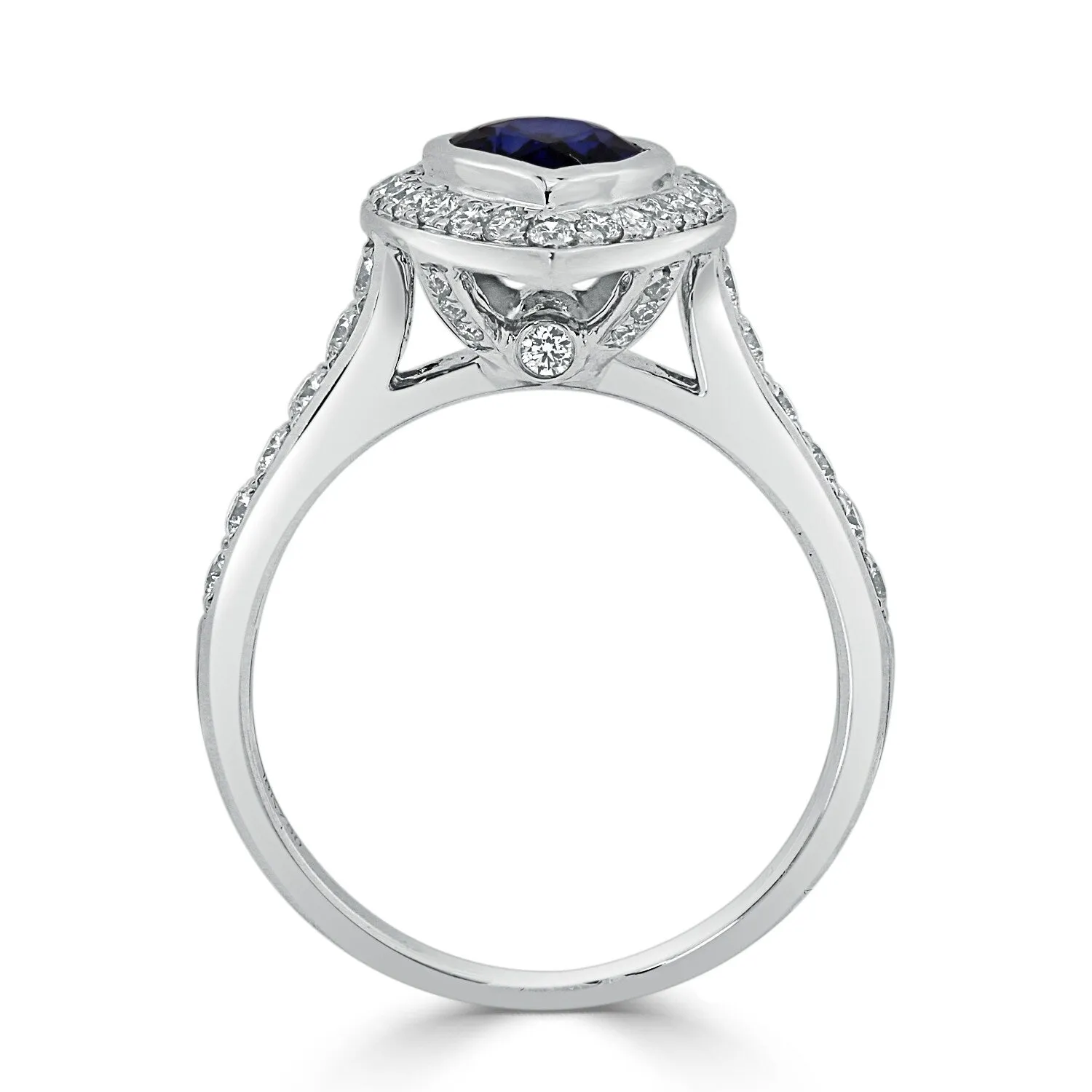 Auriya 18k Gold 1 1/5ct Pear-cut Sapphire Halo Diamond Engagement Ring 5/8ct TDW sold by Zulily product image thumbnail 5