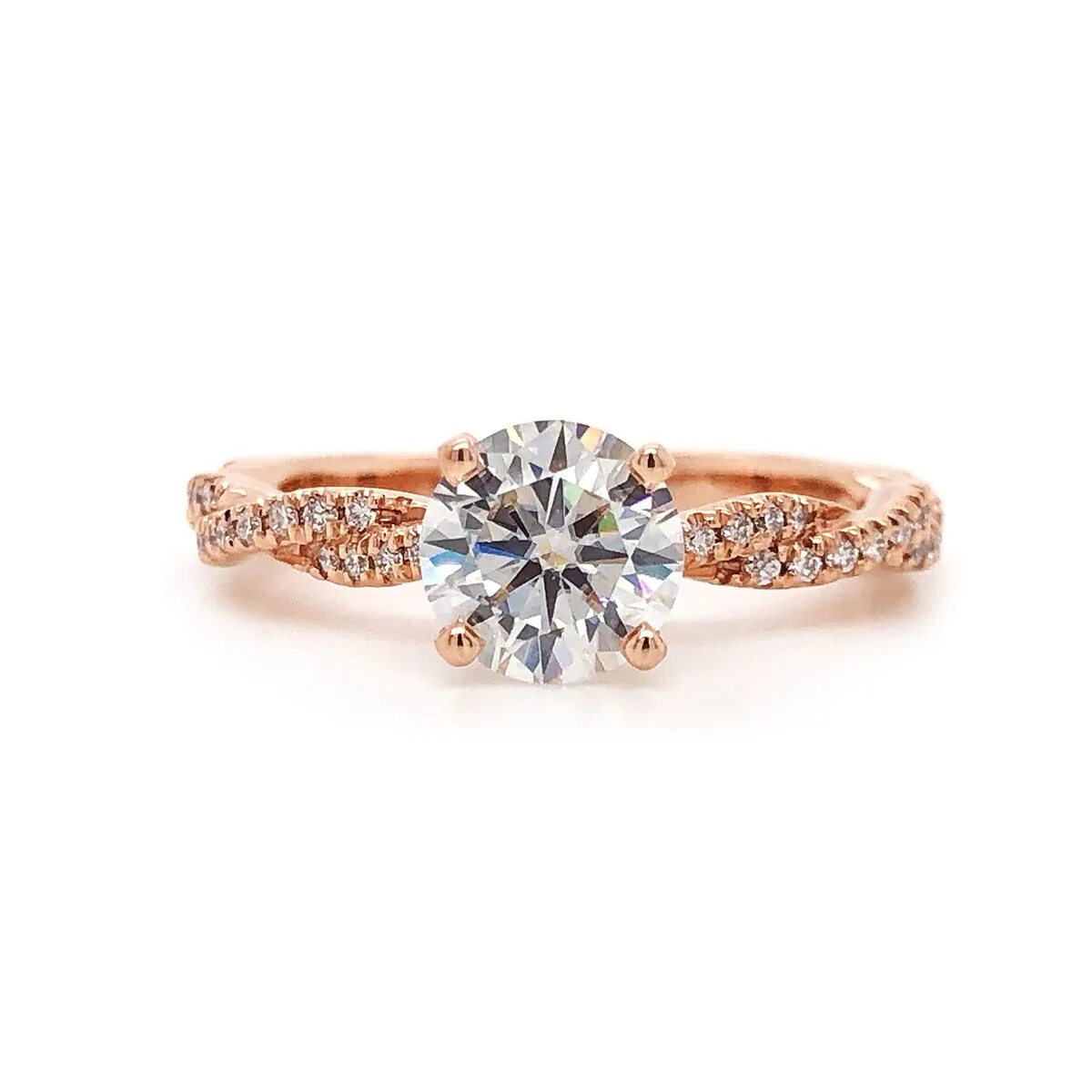 Auriya 14k Gold 1ctw Twisted Moissanite and Diamond Engagement Ring 1/5ct TDW sold by Zulily product image thumbnail 4