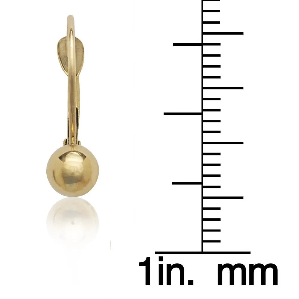 Curata 14k Yellow or White Gold 4x15mm Ball Stationary Lever Back Earrings sold by Zulily product image thumbnail 3