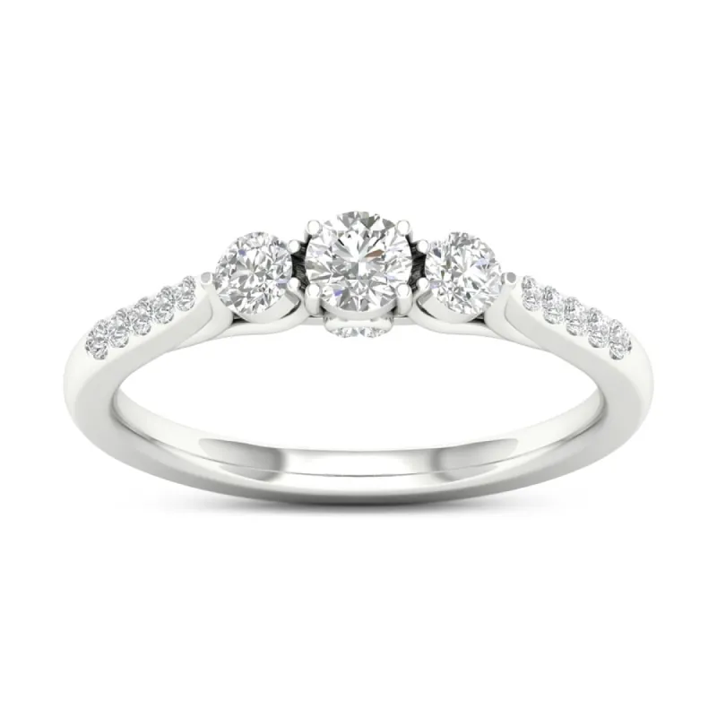 De Couer 14k Gold 5/8ct TDW Diamond Three-Stone Ring sold by Zulily