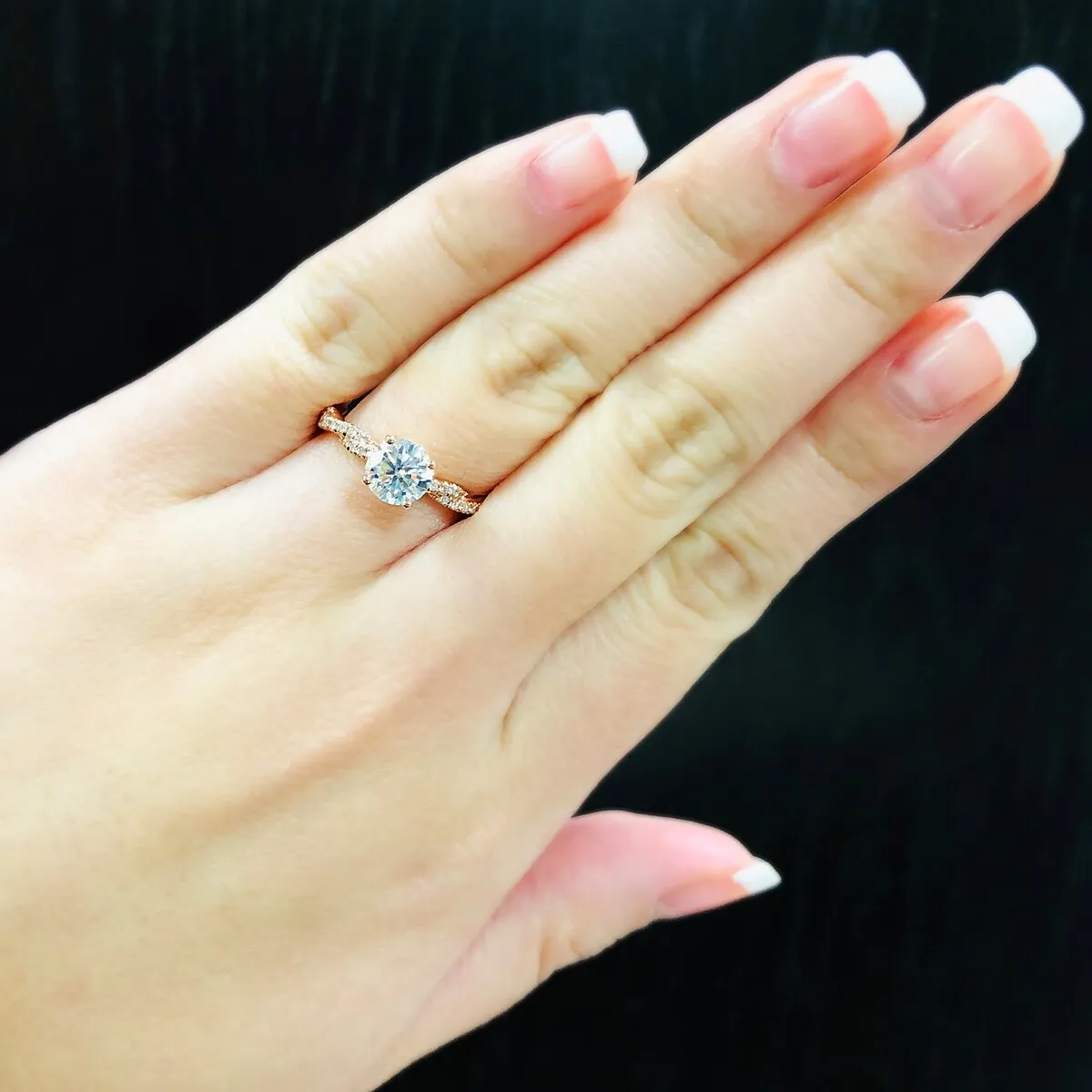 Auriya 14k Gold 1ctw Twisted Moissanite and Diamond Engagement Ring 1/5ct TDW sold by Zulily product image thumbnail 3