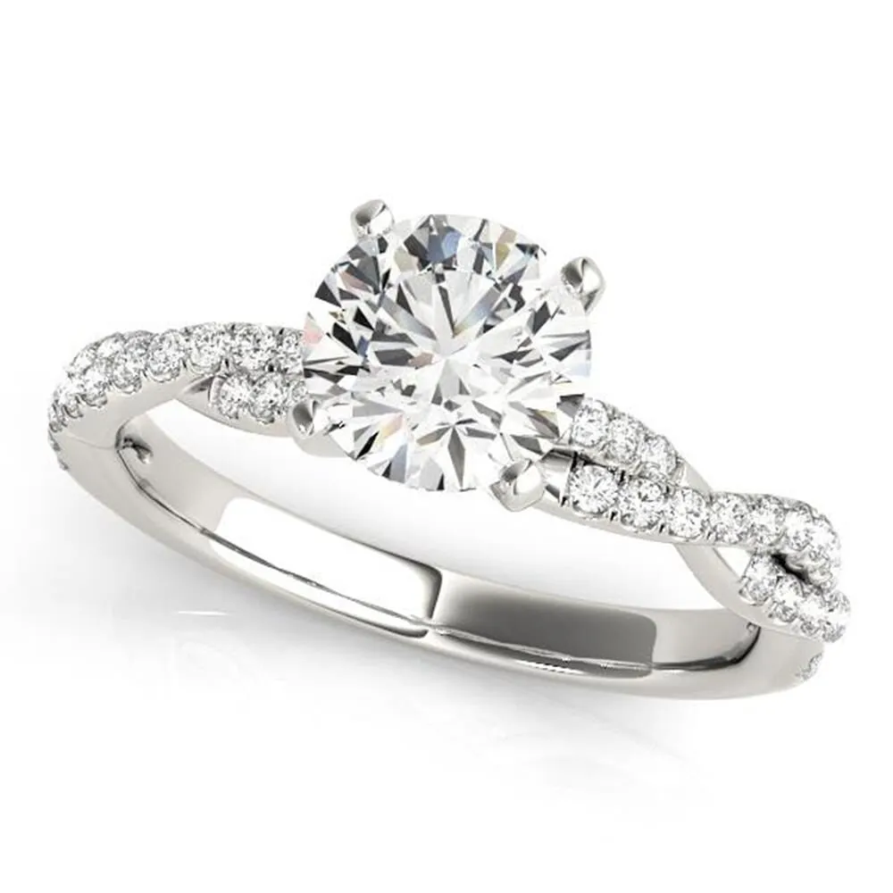 Auriya 14k Gold 1ctw Twisted Moissanite and Diamond Engagement Ring 1/5ct TDW sold by Zulily product image thumbnail 2