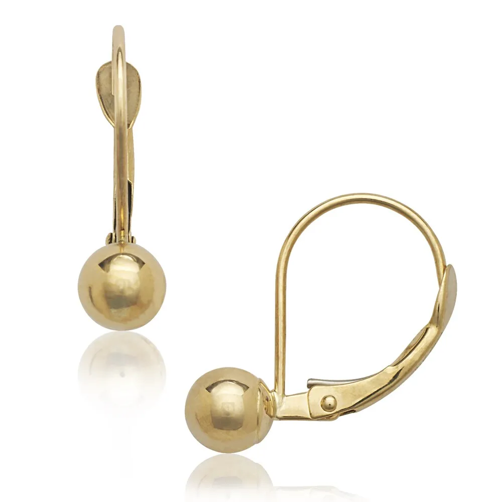 Curata 14k Yellow or White Gold 4x15mm Ball Stationary Lever Back Earrings sold by Zulily product image thumbnail 2