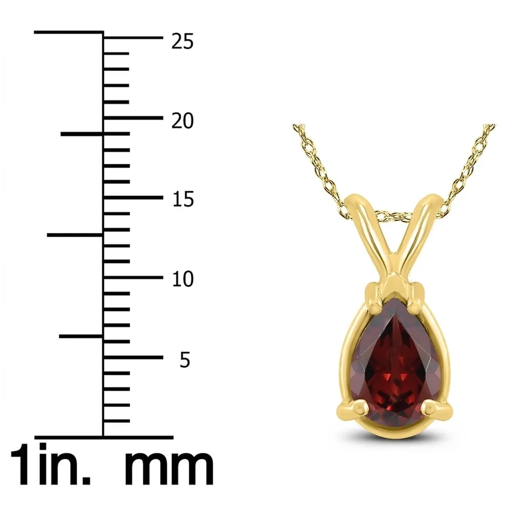 14K Yellow Gold 7x5MM Pear Garnet Pendant sold by Zulily product image thumbnail 3