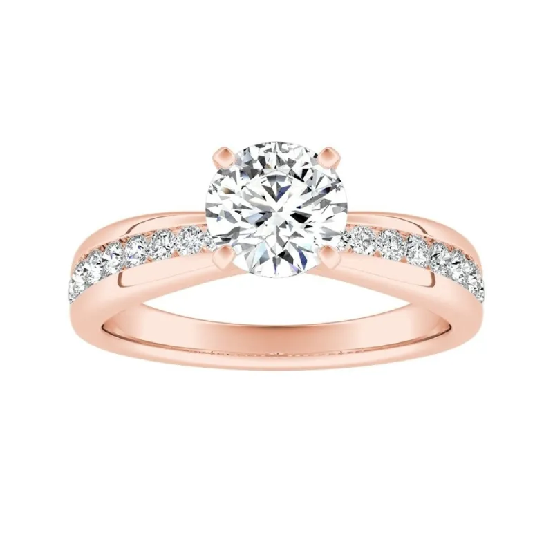 Auriya 14k Gold 1ct Classic Moissanite and Diamond Engagement Ring 1/3ctw sold by Zulily