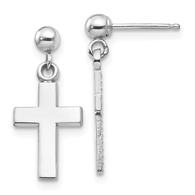 Curata 14k White Gold 15x9mm Polished Cross Dangle Earrings sold by Zulily