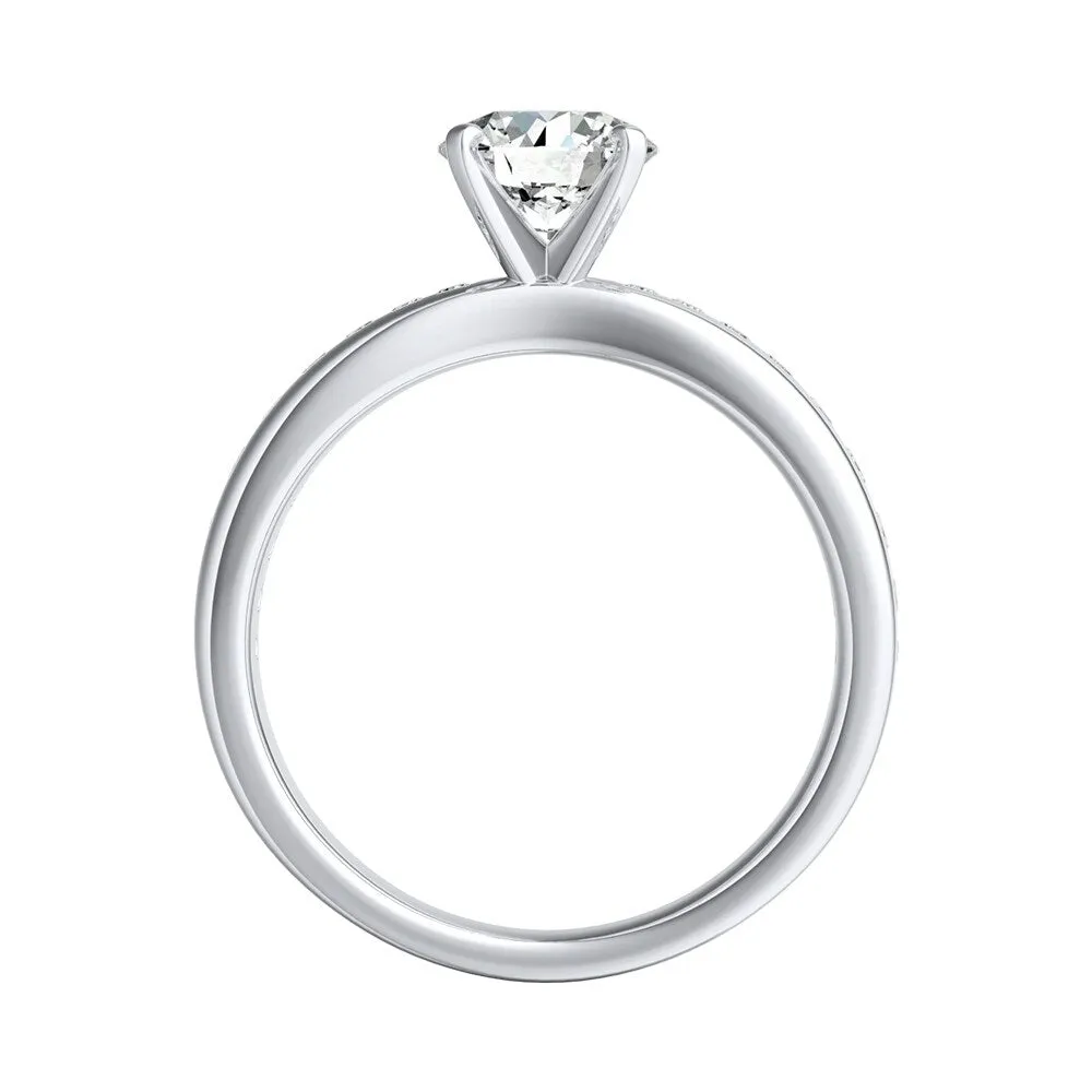 Auriya 14k Gold 1ct Classic Moissanite and Diamond Engagement Ring 1/3ctw sold by Zulily product image thumbnail 4