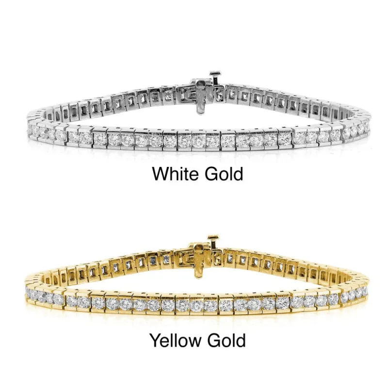 Auriya 5 carat TW Round Diamond Tennis Bracelet Channel-set 14k Gold - 7-inch sold by Zulily