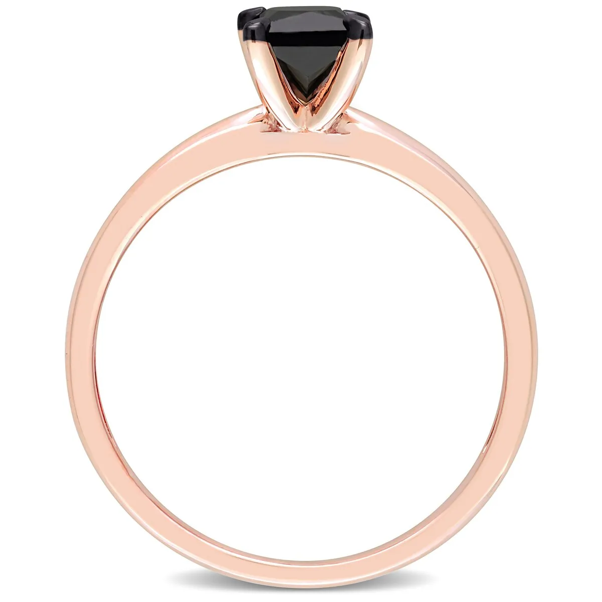 Miadora 3/4ct TDW Princess-cut Black Diamond Solitaire Engagement Ring in 14k Rose Gold sold by Zulily product image thumbnail 5