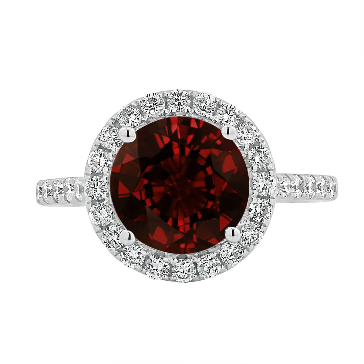 Auriya 3 1/3ct Fancy Round Garnet Gemstone and Halo Diamond Engagement Ring 5/8ctw 14k Gold sold by Zulily product image thumbnail 2