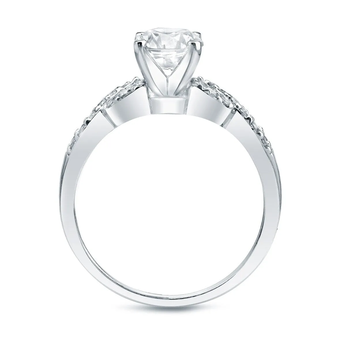 Auriya 14k Gold 1ctw Braided Round Diamond Engagement Ring Set sold by Zulily product image thumbnail 5