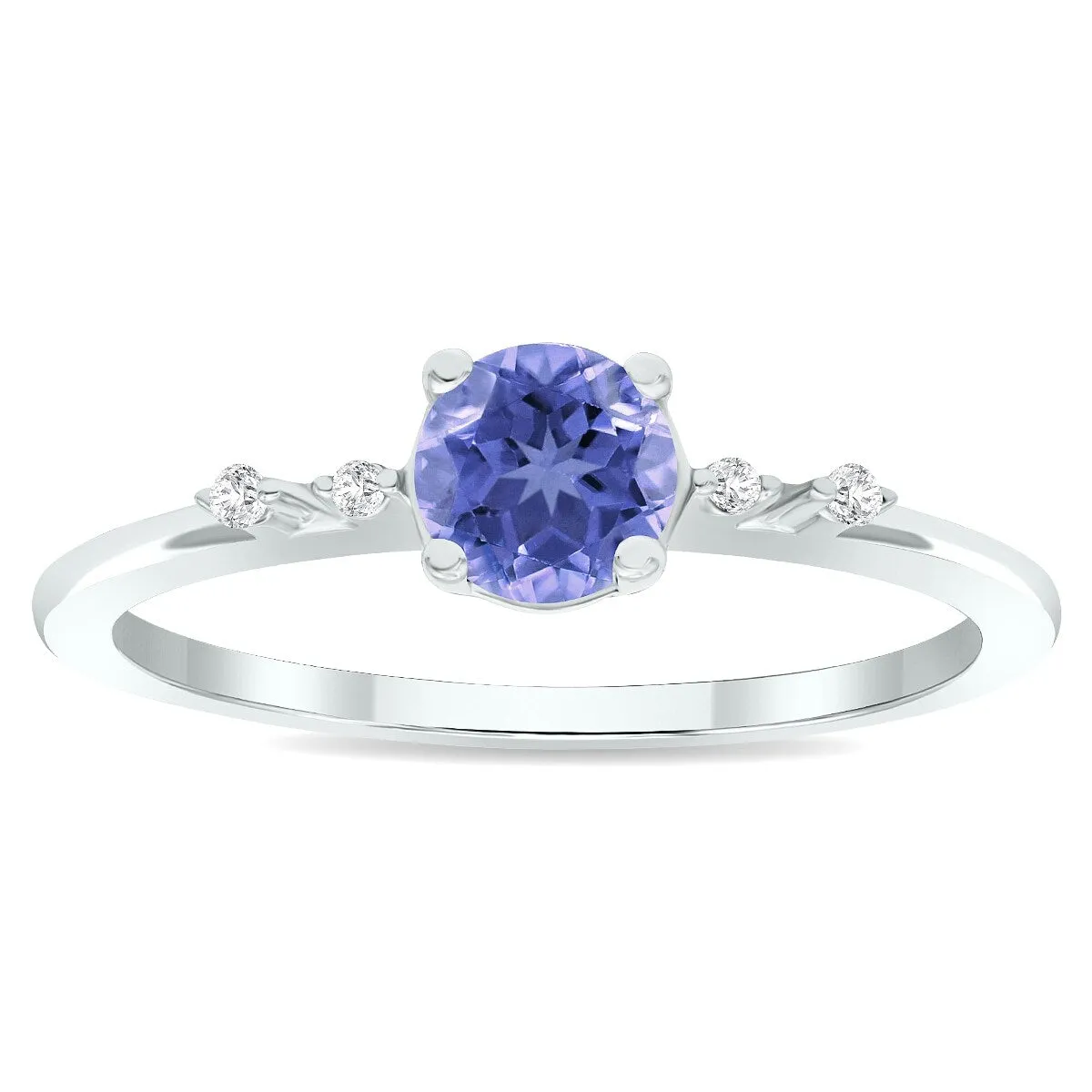 Women's Tanzanite and Diamond Sparkle Ring in 10K White Gold sold by Zulily