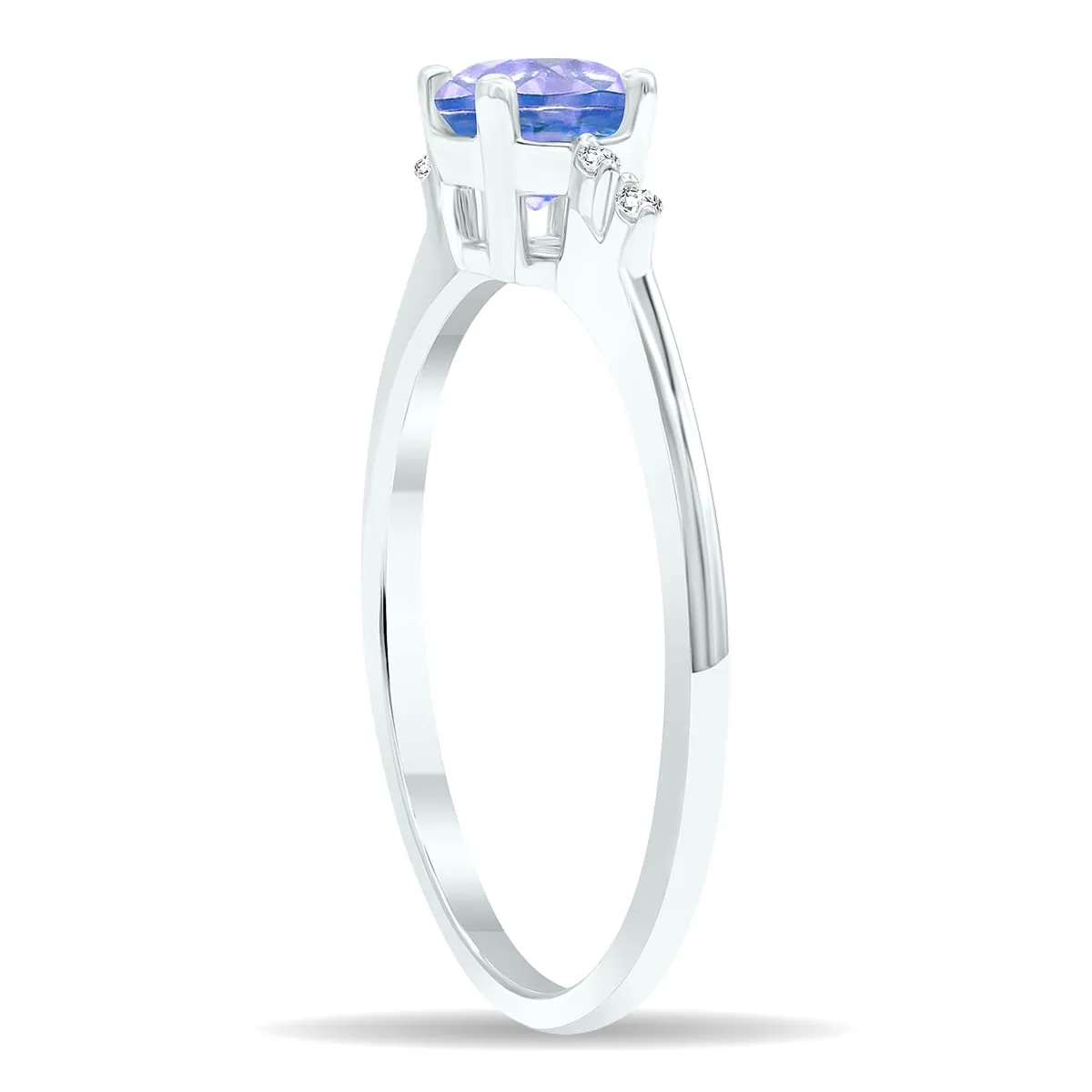 Women's Tanzanite and Diamond Sparkle Ring in 10K White Gold sold by Zulily product image thumbnail 2