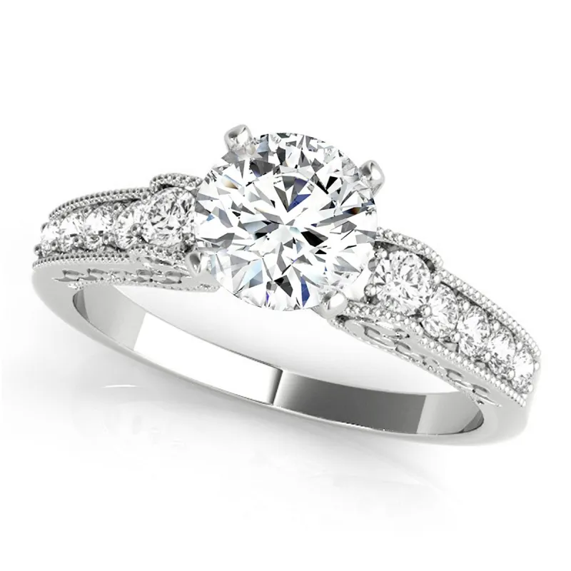 Auriya 14k Gold Lab Grown Round Diamond Vintage Engagement Ring 0.80 to 5.30 ct. tw. (F-G VS) made by Zulily