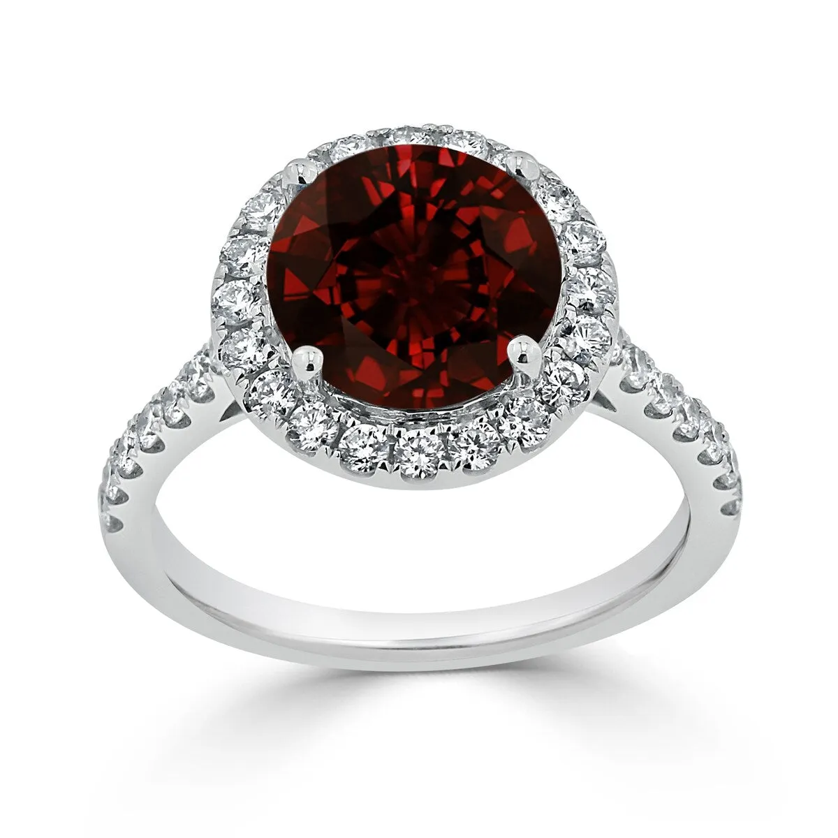 Auriya 3 1/3ct Fancy Round Garnet Gemstone and Halo Diamond Engagement Ring 5/8ctw 14k Gold sold by Zulily product image thumbnail 3