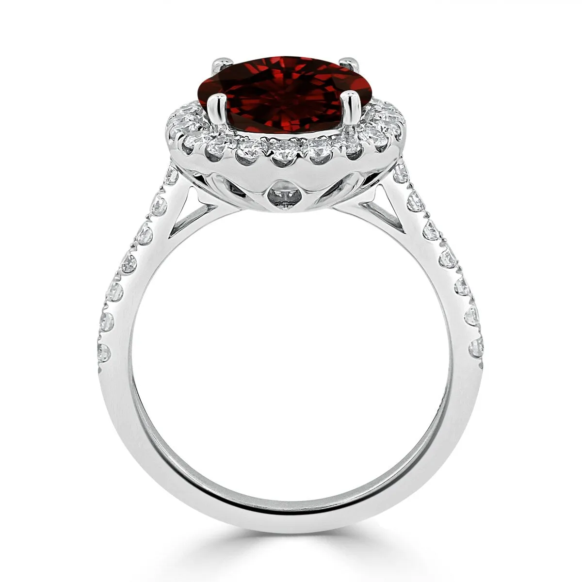 Auriya 3 1/3ct Fancy Round Garnet Gemstone and Halo Diamond Engagement Ring 5/8ctw 14k Gold sold by Zulily product image thumbnail 5