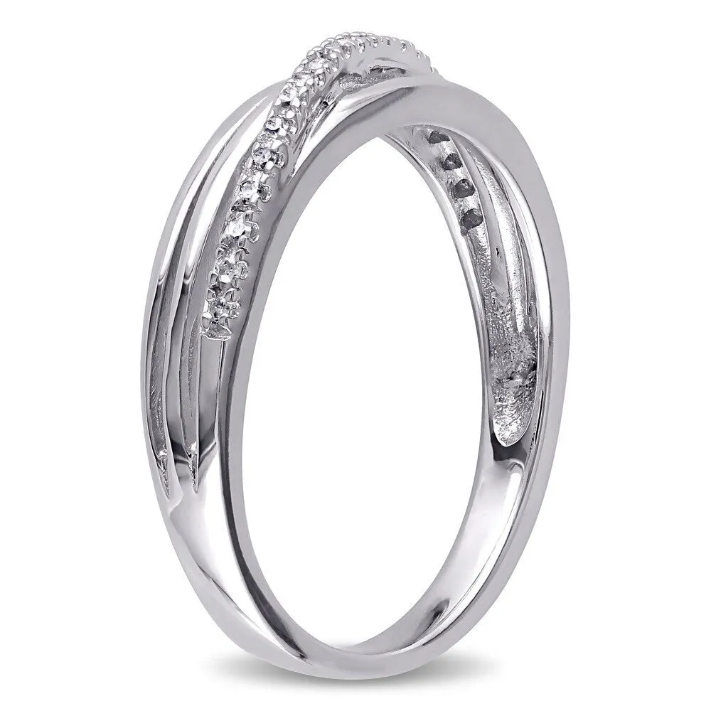 1/6ct TDW Diamond Crossover Highway Ring in Sterling Silver by Miadora sold by Zulily product image thumbnail 2